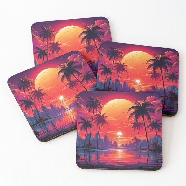 Item preview, Vivid Horizon Symphony: Tropical Synthwave Dreams designed and sold by Mullet Monkey.