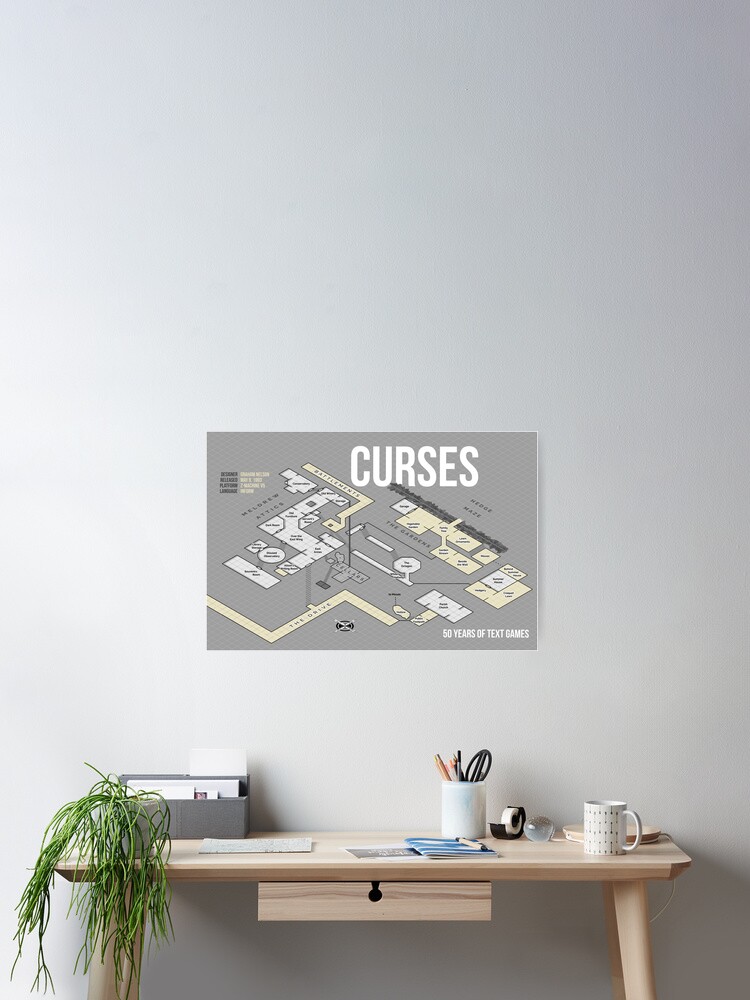 Thumbnail 2 of 3, Poster, Curses Map designed and sold by aaronareed.