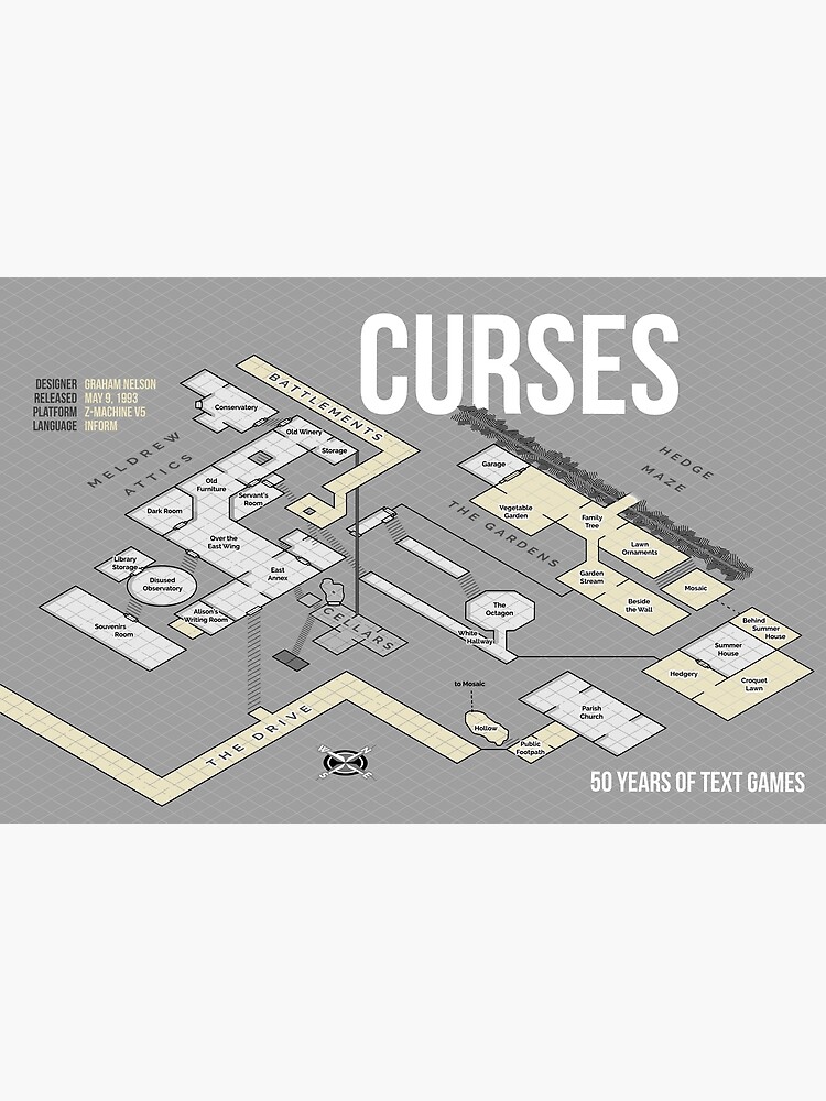 Thumbnail 3 of 3, Poster, Curses Map designed and sold by aaronareed.