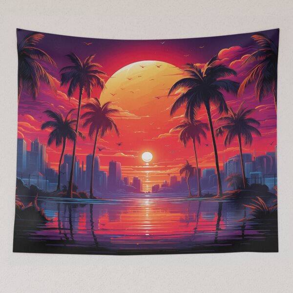 Item preview, Vivid Horizon Symphony: Tropical Synthwave Dreams designed and sold by Mullet Monkey.
