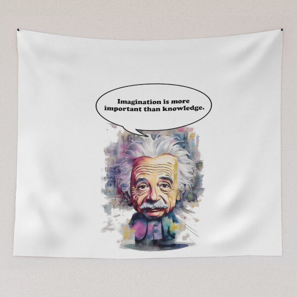 Item preview, Imagination is more important than knowledge Imagination Unleashed: Cartoon Einstein's Wisdom designed and sold by MillennialVibe.
