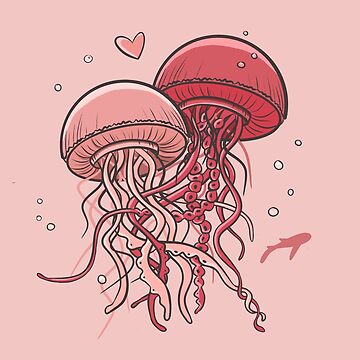 Aperçu de l'œuvre Épris de toi - Méduses rose et rouge de avec magie