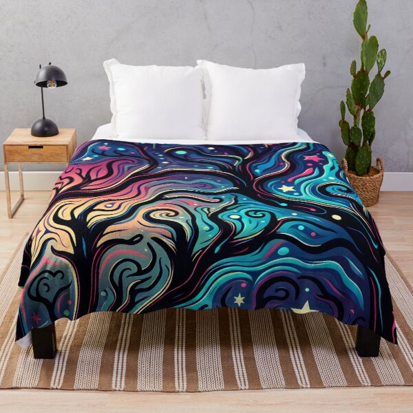 Item preview, Psychedelic Wonky Forest At Night designed and sold by humnoo.