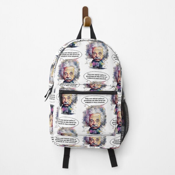 Item preview, you can never solve a problem on the level on which it was created Problem-Solving Prodigy: Cartoon Einstein's Insight designed and sold by MillennialVibe.