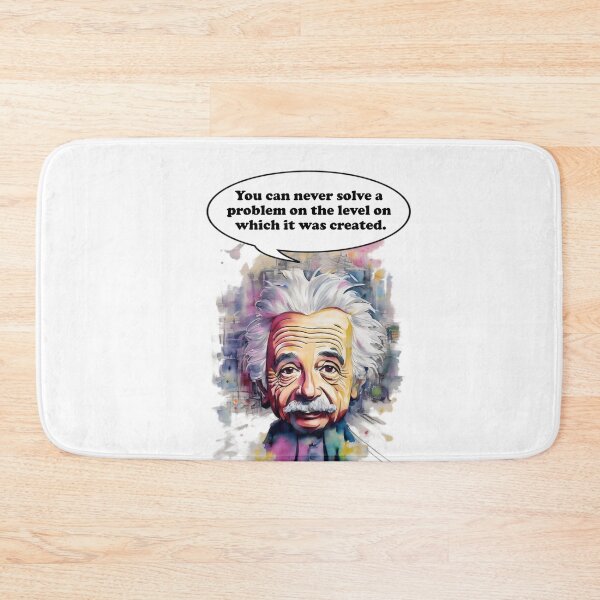 Item preview, you can never solve a problem on the level on which it was created Problem-Solving Prodigy: Cartoon Einstein's Insight designed and sold by MillennialVibe.