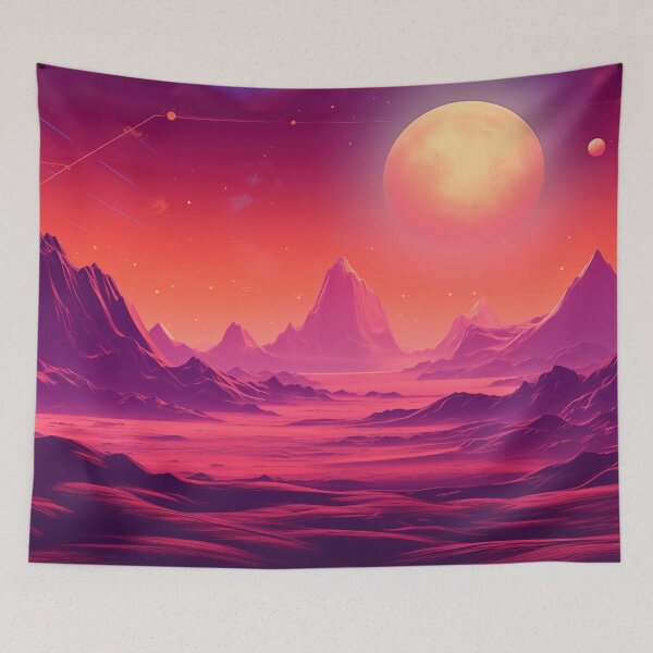 Item preview, Retrowave Outer Space: Ethereal Retrowave Planet designed and sold by Mullet Monkey.