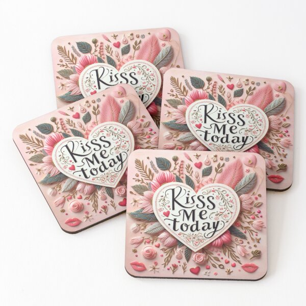 Item preview, Valentine's Day Kiss me today heart in flowers  designed and sold by JaroDesign2023.