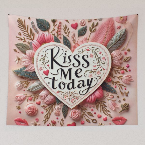 Item preview, Valentine's Day Kiss me today heart in flowers  designed and sold by JaroDesign2023.
