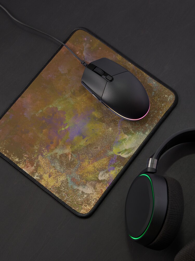 Thumbnail 4 of 5, Mouse Pad, Neon Seas in Ochre designed and sold by TSteeleArt.