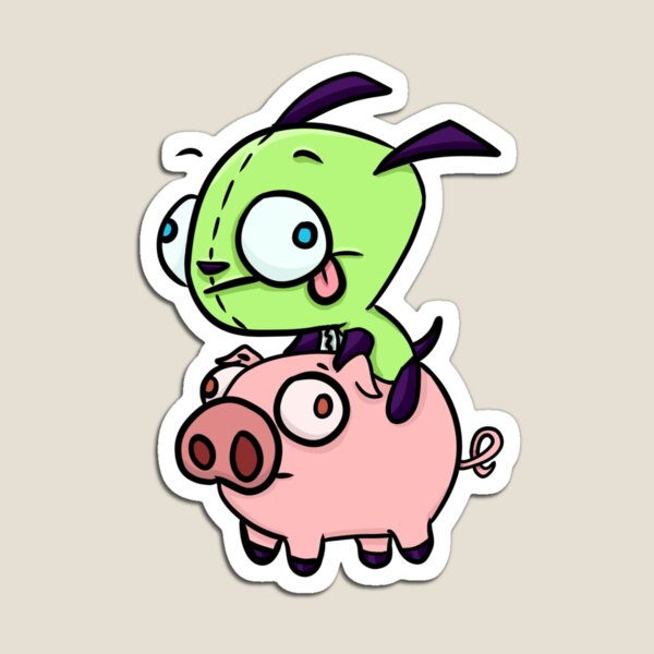 Item preview, Gir riding a pig designed and sold by DimSumDoodles.