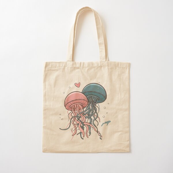 Épris de toi - Méduses rose et turquoise Tote bag classique