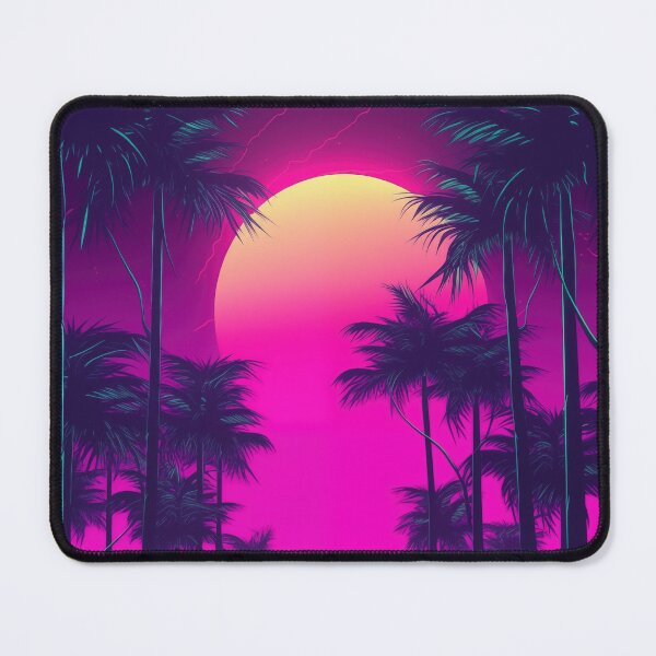 Item preview, Vibrant Synthwave Haven: Tropic Echoes Unleashed designed and sold by Mullet Monkey.