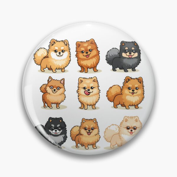 Item preview, Set of Nine cheerful cartoon Pomeranian dogs in different poses and colors. Cute and happy illustration. designed and sold by PrintsByVickson.