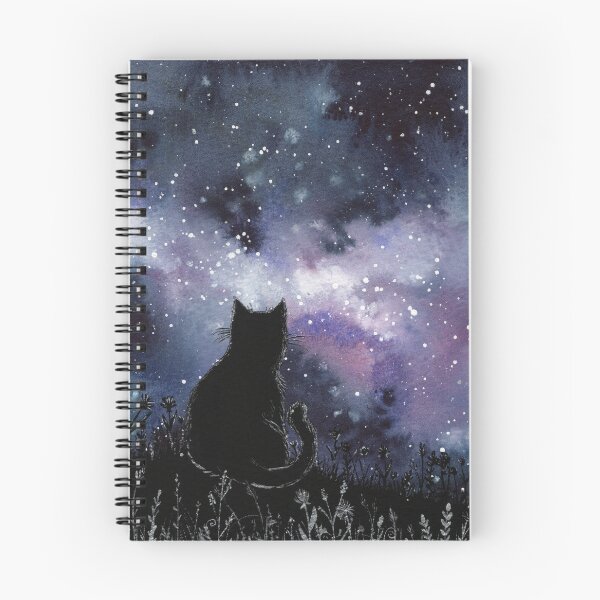 Item preview, Stargazing Cat Watercolor Landscape designed and sold by dragonstarart.