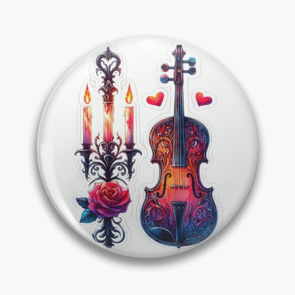 Item preview, Gothic violin goth valentines day Sticker designed and sold by Expressions-Sel.