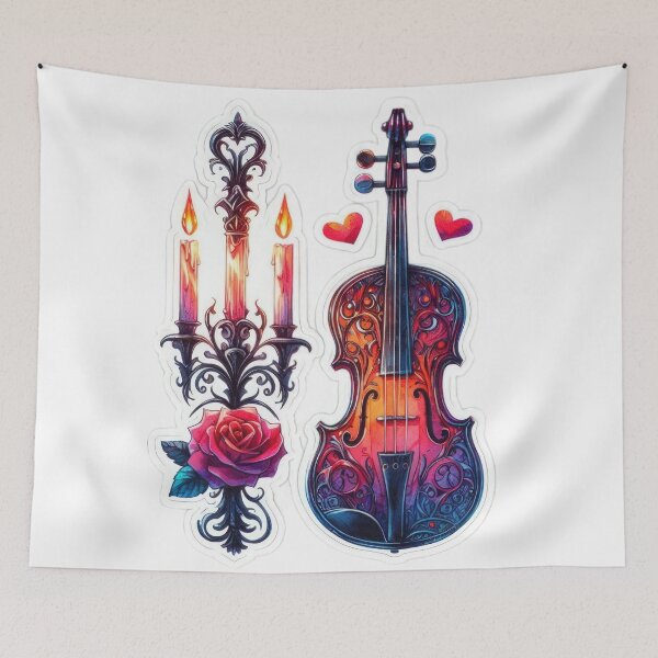 Item preview, Gothic violin goth valentines day Sticker designed and sold by Expressions-Sel.