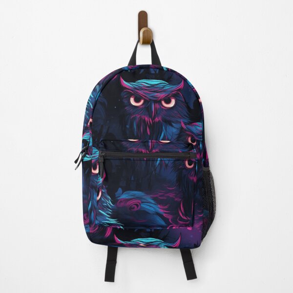 Item preview, Owls synthwave cyberpunk pattern designed and sold by GlitchGrotesque.