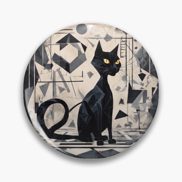 Item preview, Black geometric cat designed and sold by GeometricPic.
