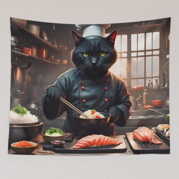 Item preview, Sushi Chef Cat designed and sold by PyxieZen.