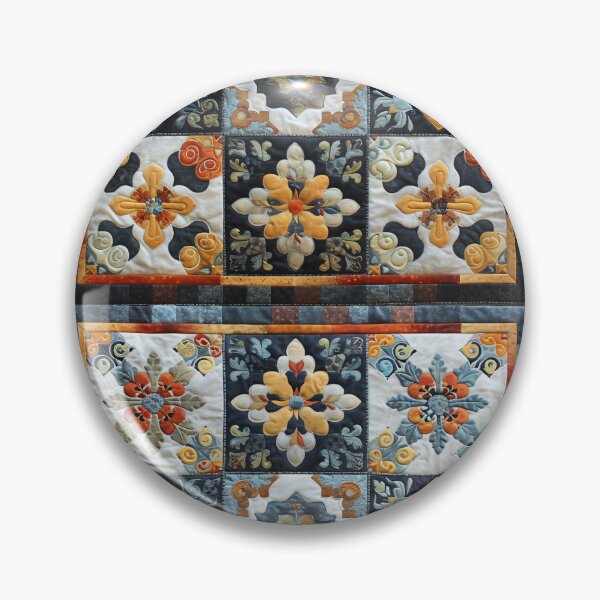 Item preview, Elegant Florals - Traditional Patchwork Quilt Art designed and sold by Sir Meow Meow.