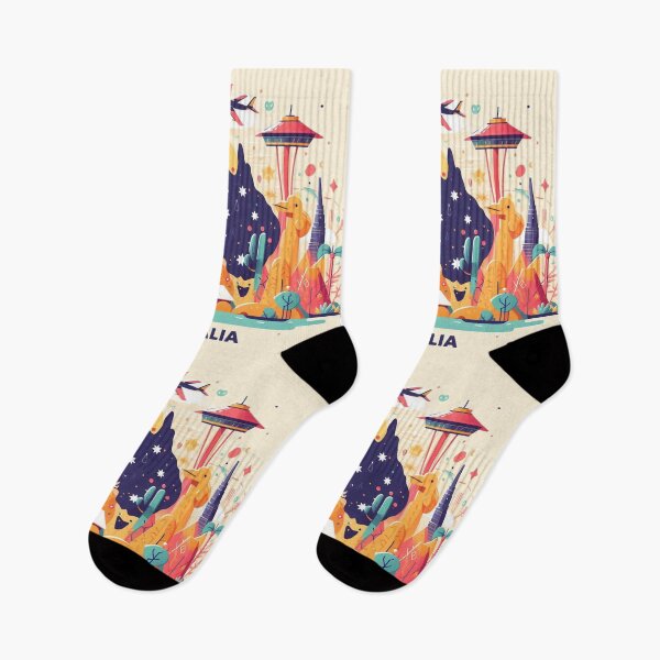 Item preview, Animated Australia Symbolic Sights, Map, Flag designed and sold by Gaborai.