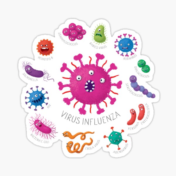 Artikel-Vorschau von Lustige Keime - Virus-Influenza, designt und verkauft von Julia Lulis.