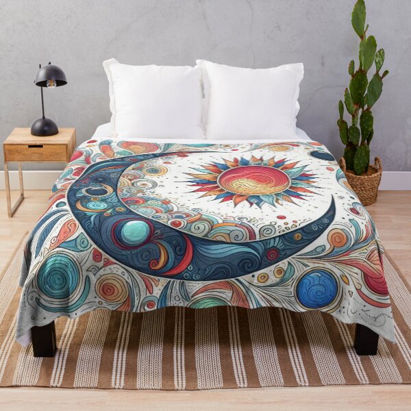 Item preview, Colorful Starburst Eclipse Drawing Illustration Astrological designed and sold by CoffeeIsATrip.