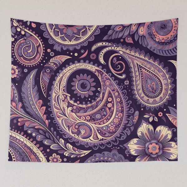 Item preview, Paisley pattern illustration in purple  designed and sold by Inkstorm-London.