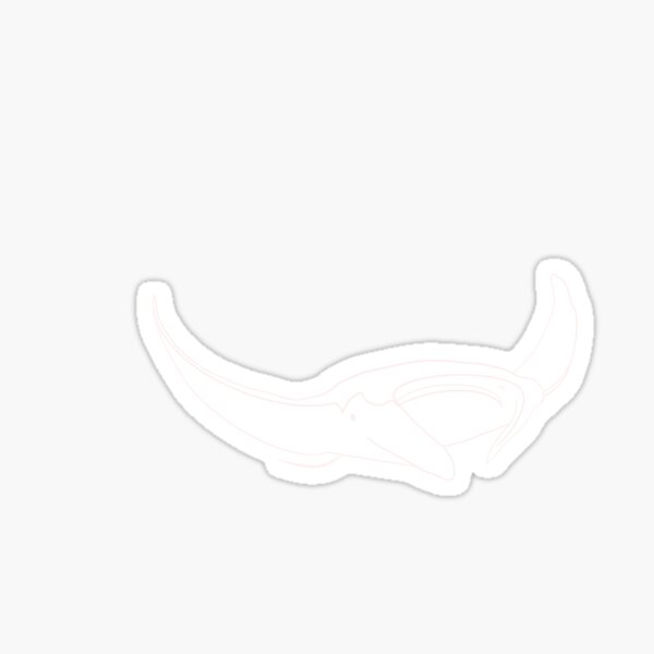 Manta ray WHITE no Latin name Sticker