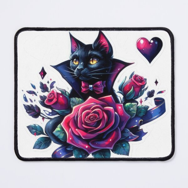 Item preview, Gothic Cat Dracula goth valentines day Sticker designed and sold by Expressions-Sel.