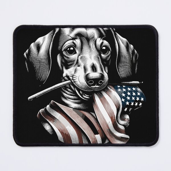 Item preview, Playful Dachshund with American Flag T-Shirt Graphic designed and sold by IWEARUWEAR.