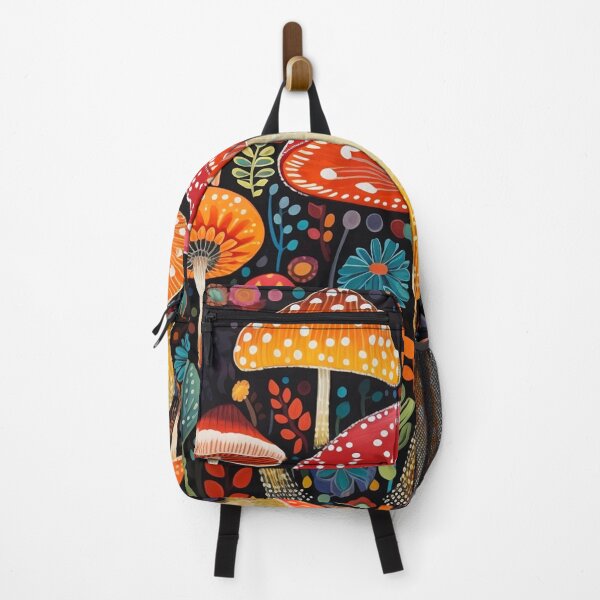 Item preview, Psychedelic Mushroom Mania, Floral Mushrooms, Colorful Mushroom designed and sold by Neika Shimm Designs.