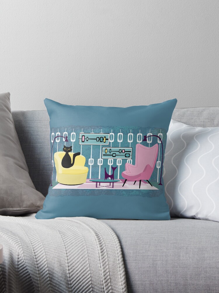 Thumbnail 1 of 4, Pillow, Lounging Cat designed and sold by CarlaBaremb.