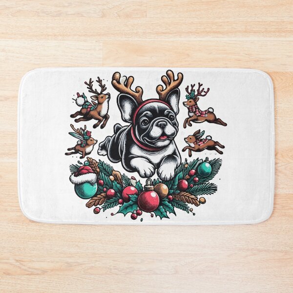 Item preview, Christmas Festive Frenchie/French Bulldog Gathering designed and sold by bjrocket89.