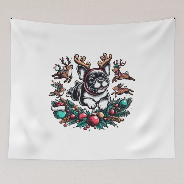Item preview, Christmas Festive Frenchie/French Bulldog Gathering designed and sold by bjrocket89.