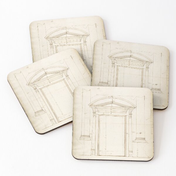 Item preview, Historical engineering drawing of a traditional door designed and sold by drawbey.