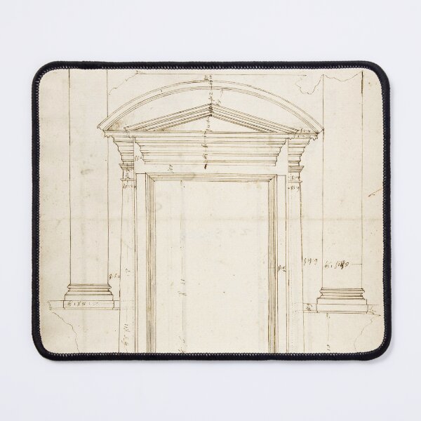 Item preview, Historical engineering drawing of a traditional door designed and sold by drawbey.
