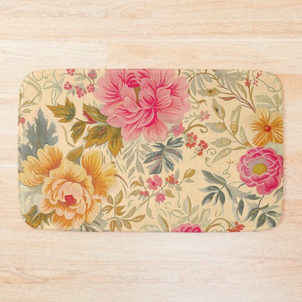 Item preview, Vibrant Flowers and Antique Designs on Beige Background designed and sold by celiacreatec.