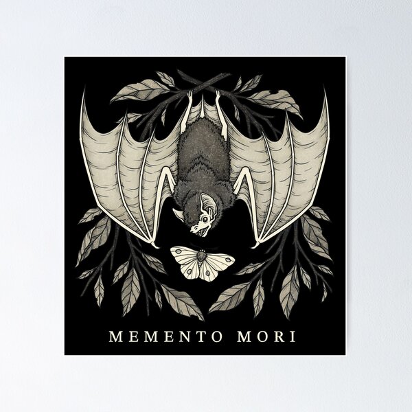 Aperçu de l'œuvre MEMENTO MORI Chauve-souris et papillon de nuit Fée Grunge Whimsigoth vintage Art Wicca Dark Cottagecore Sorcellerie Sorcière Verte Forêt Sorcière Gothique créée et vendue par Veymoth.