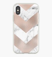 Rose Gold Marmor Chevron iPhone-Hülle & Cover