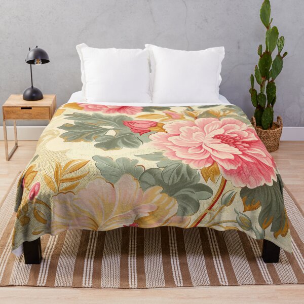 Item preview, Large, Detailed Flowers on Cream Background designed and sold by celiacreatec.