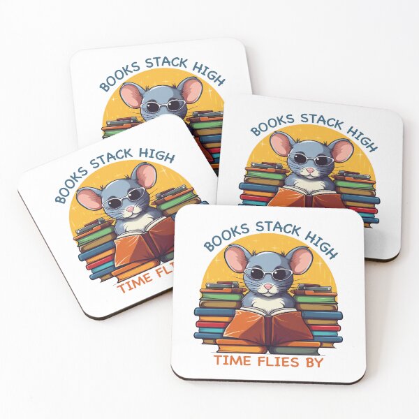 Item preview, cute mouse surrounded by books designed and sold by javierparra.
