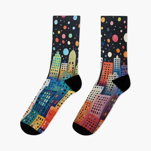 Item preview, Colorful Cityscape in Dots designed and sold by Neika Shimm Designs.