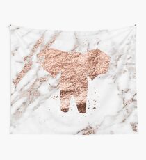 Elephant - rose gold marble Wall Tapestry