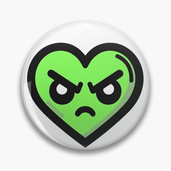 Item preview, Green Upset Heart with eyes and mouth designed and sold by Andrew Frelas.