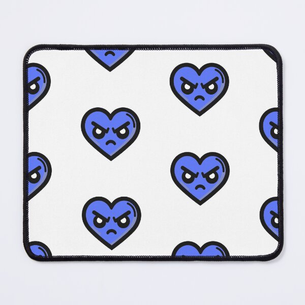 Item preview, Blue Upset Heart with eyes and mouth designed and sold by Andrew Frelas.