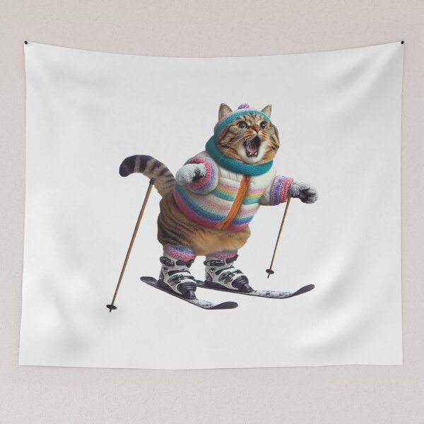 Item preview, Cat Skiing Funny Cat Lover Gift  designed and sold by HosvPrint .s.