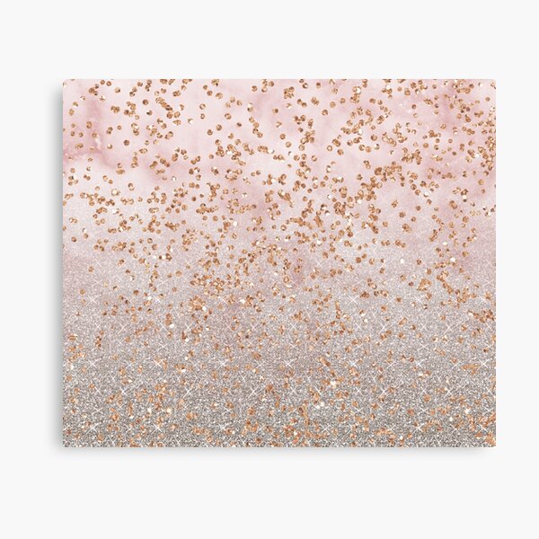 Mixed rose gold glitter gradients Canvas Print
