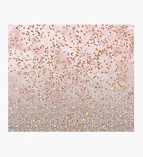 Mixed rose gold glitter gradients Photographic Print