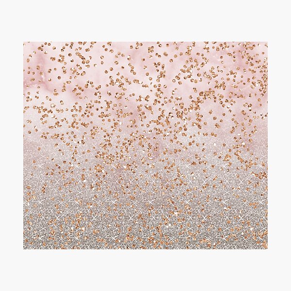 Mixed rose gold glitter gradients Photographic Print